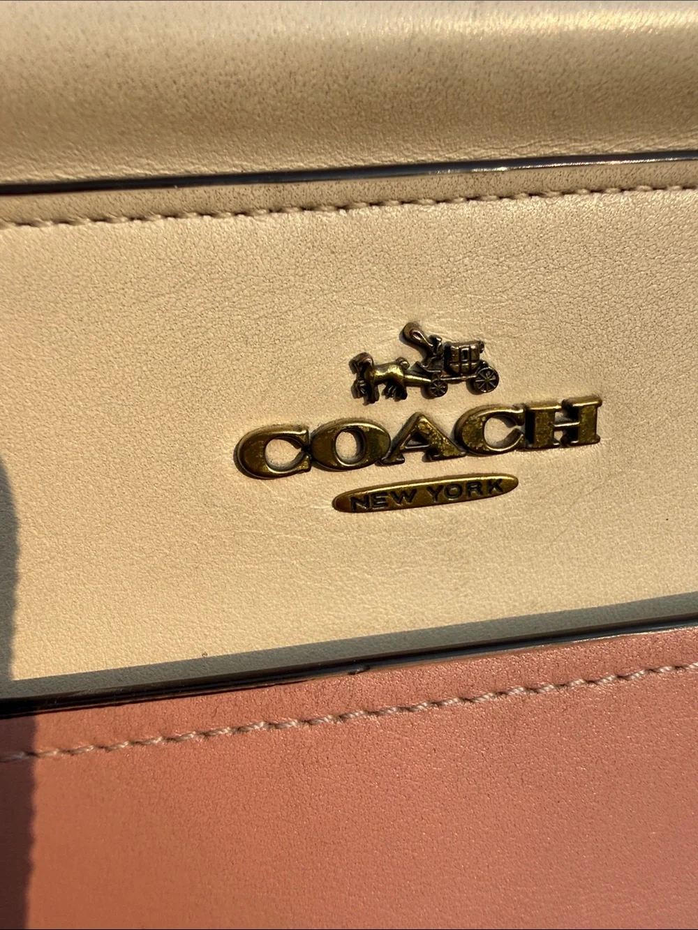 Coach Grace 26831 Colorblock Leather Satchel Beechwood Pink Ivory
